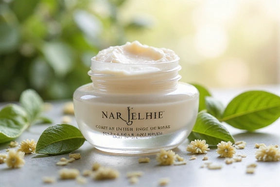 Luxurious anti-aging cream jar with natural ingredients