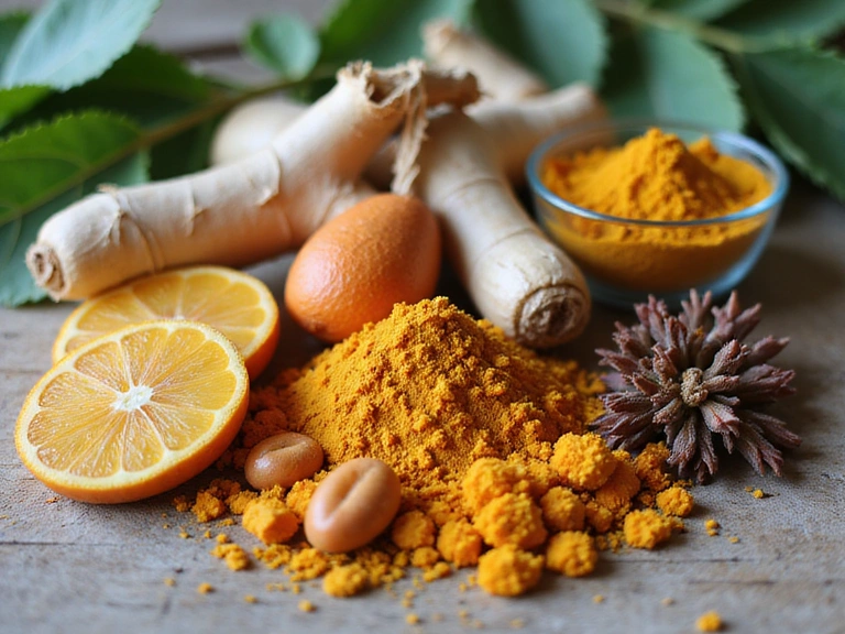 A vibrant image of various natural ingredients and supplements, symbolizing male health and vitality.